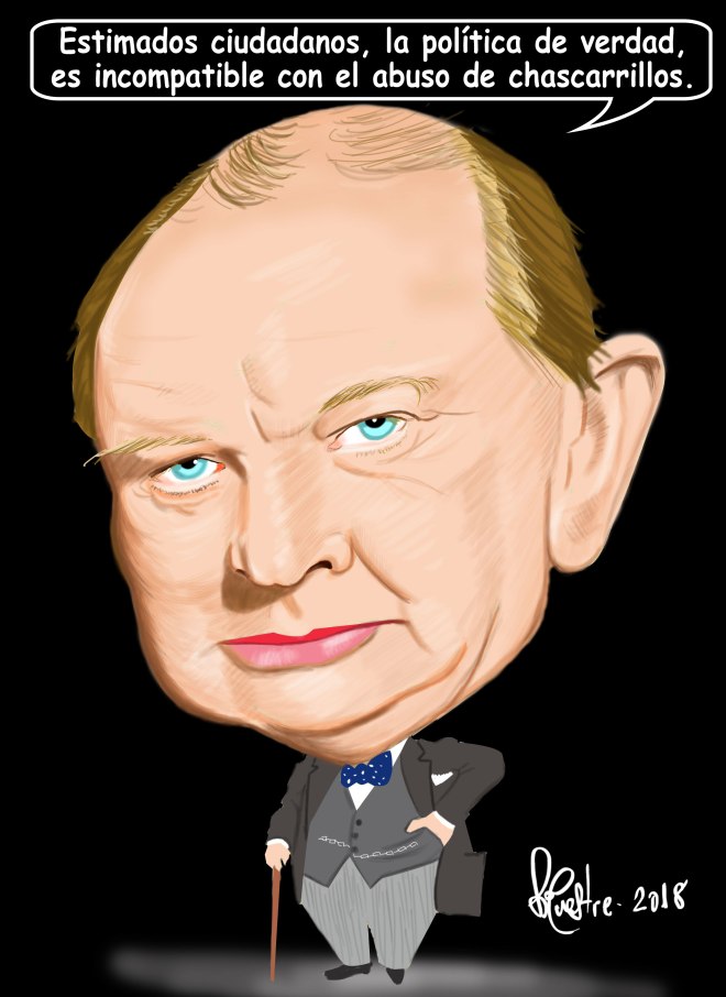 Caricatura del Premier Británico Winston Churchil