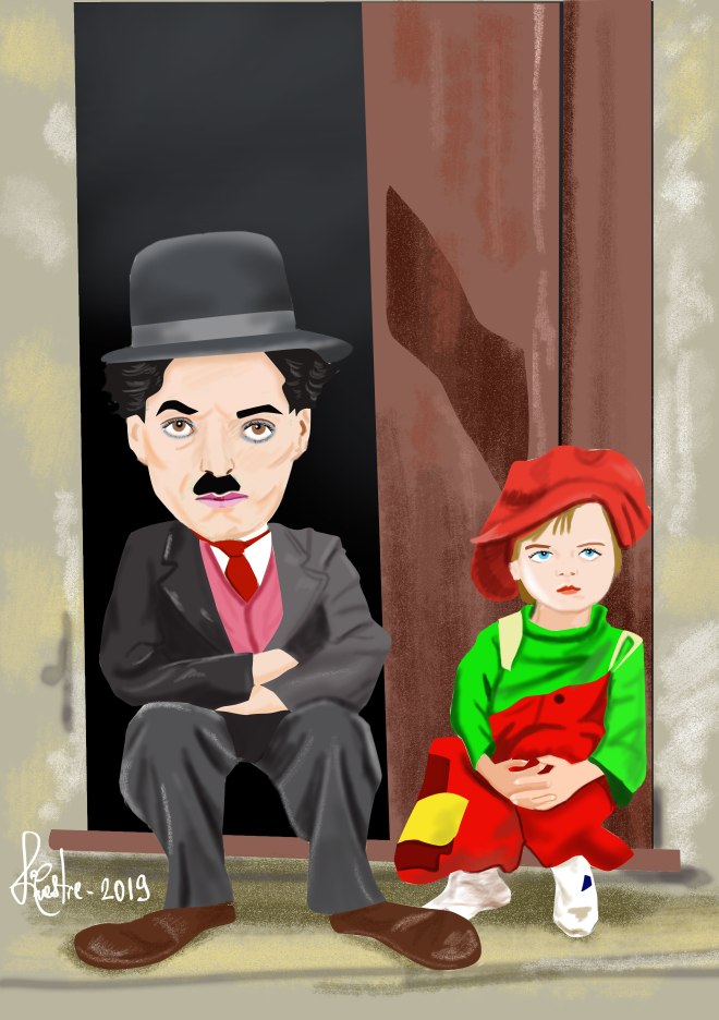 Chaplin y Jackie Coogan por Silvestre