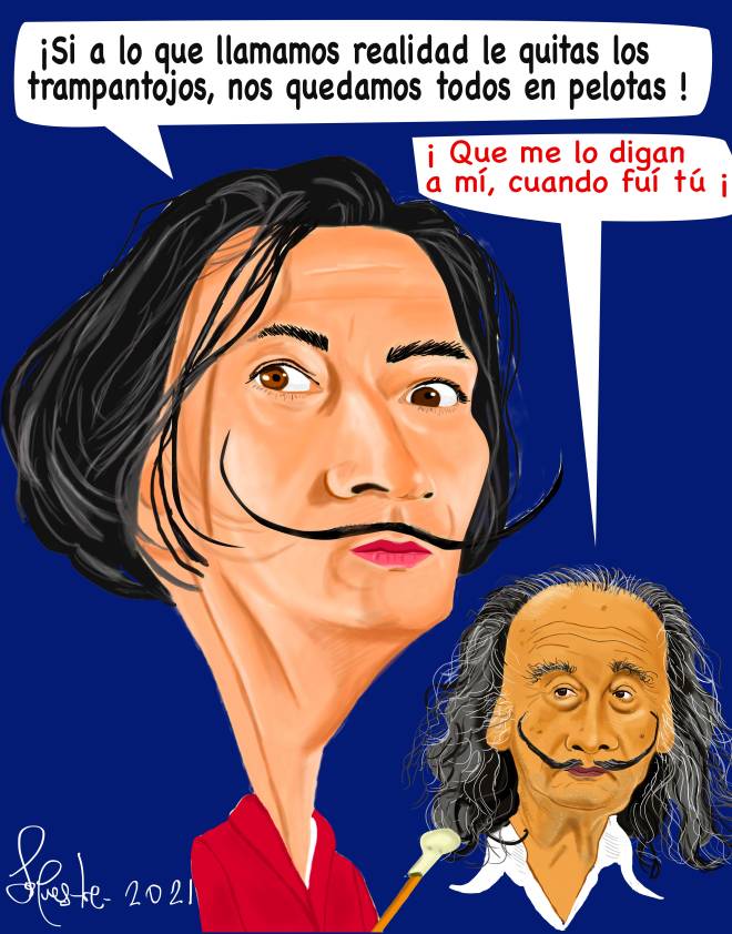 Caricatura de Salvador Dalí por Silvestre Domínguez